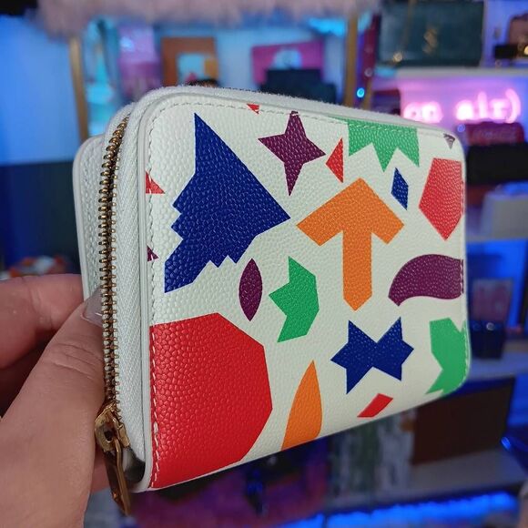 Unused Yves Saint Laurent Multi Color Leather Compact Zip Wallet - Picture 5 of 15